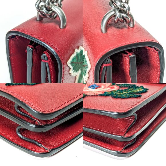 GUCCI Dionysus Red Jewel Raccoon Embroidered Floral Patchwork Shoulder Bag - Picture 15 of 16